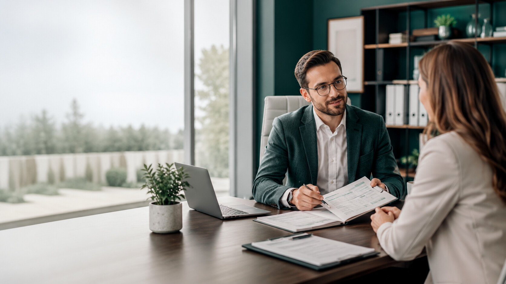 Tax preparer meeting with client